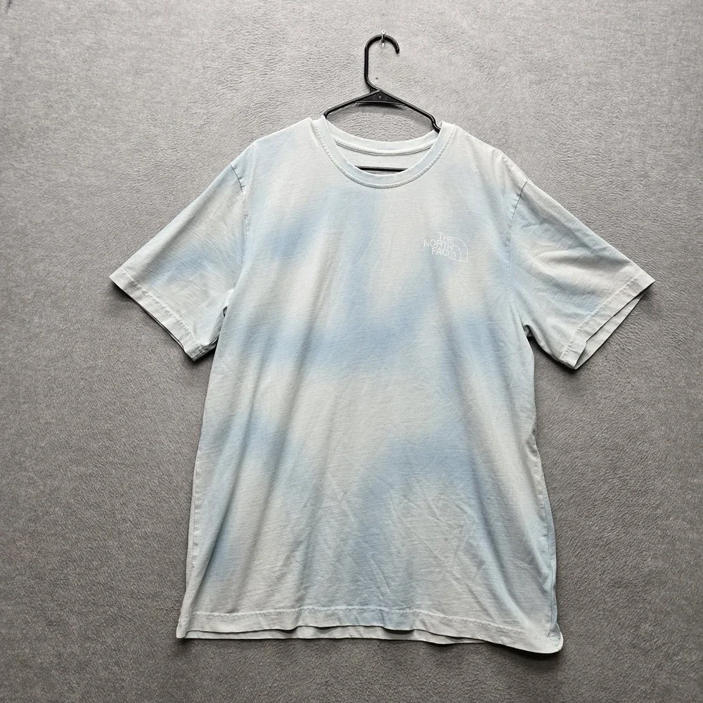 The North Face Men Shirt XL Light Blue Logo Short Sleeve